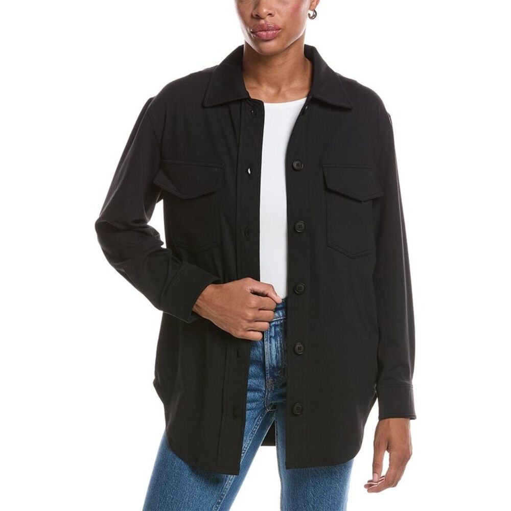 Susana Monaco Womens Shirt Jacket, Black